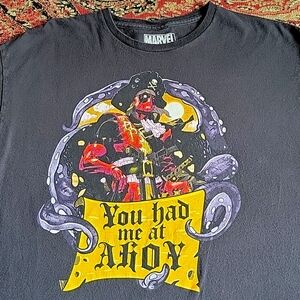 MARVEL t-shirt You Had Me At AHOY, XL black 100% cotton